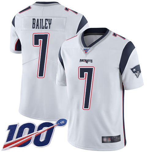 New England Patriots Football #7 Vapor Untouchable 100th Season Limited White Men Jake Bailey Road NFL Jersey->new england patriots->NFL Jersey
